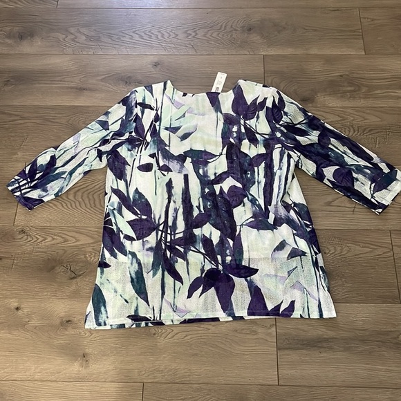 Easywear by Chico's Women's 3/4 sleeve mesh top NWT Size 3 - Picture 2 of 10